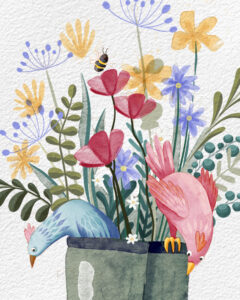 Postkarte "I can Hendl this" von Regina Fröhlich RabbitHole Illustration