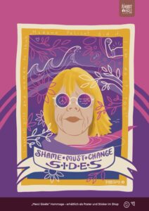 „Merci Gisèle“ Hommage Poster von Regina Fröhlich RabbitHole