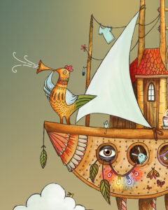 Poster "Morgenflug" von Regina Fröhlich RabbitHole Illustration