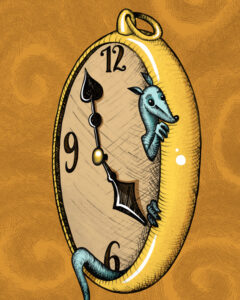 Bild "der Zeitdieb" von Regina Fröhlich RabbitHole Illustration