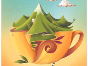 Poster "Teacup Stories" mattes Papier 25x25cm