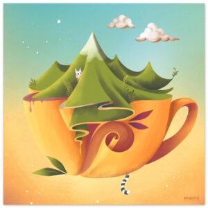 Poster "Teacup Stories" mattes Papier 25x25cm