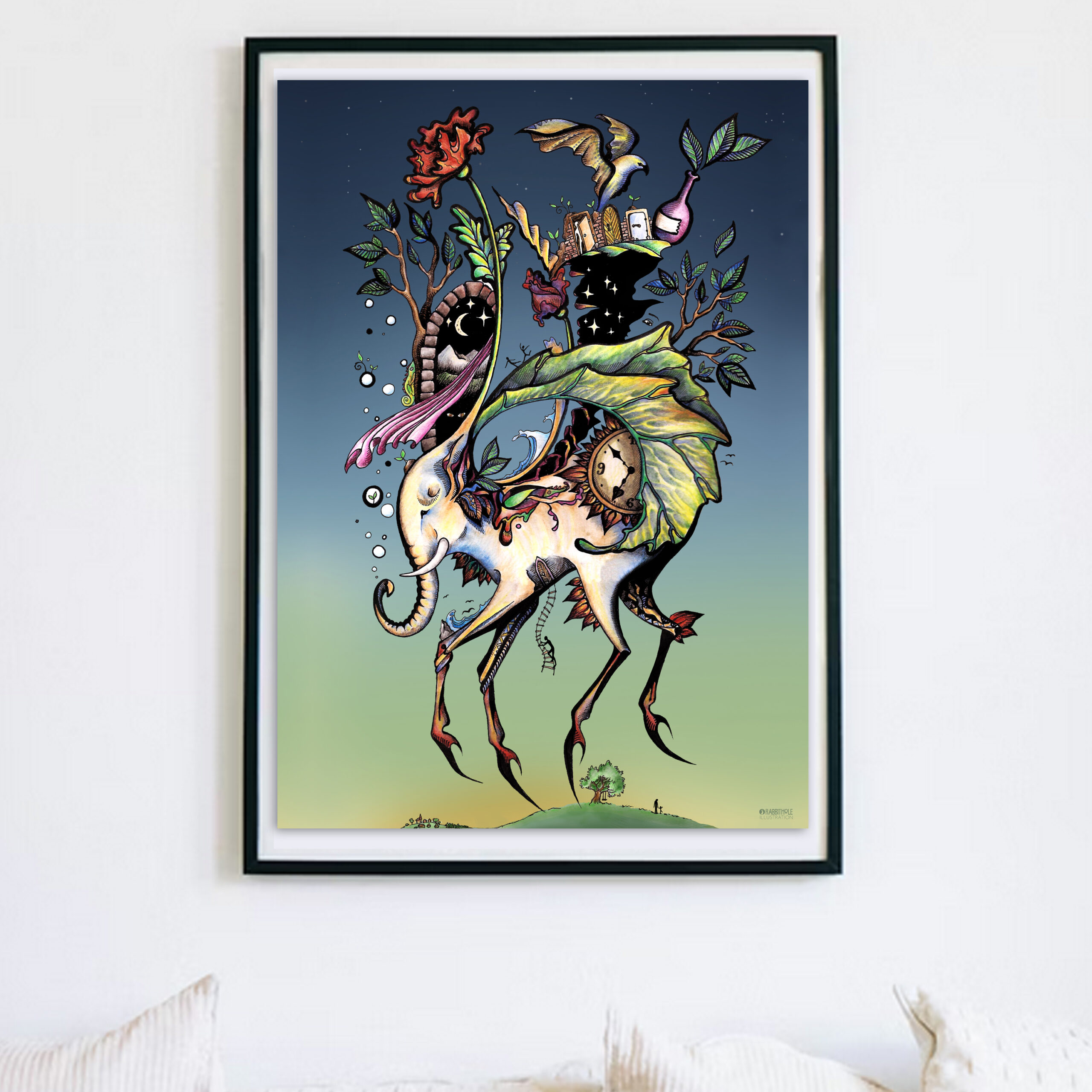 Mockup Poster "The Wanderer" von Regina Fröhlich RabbitHole Illustration